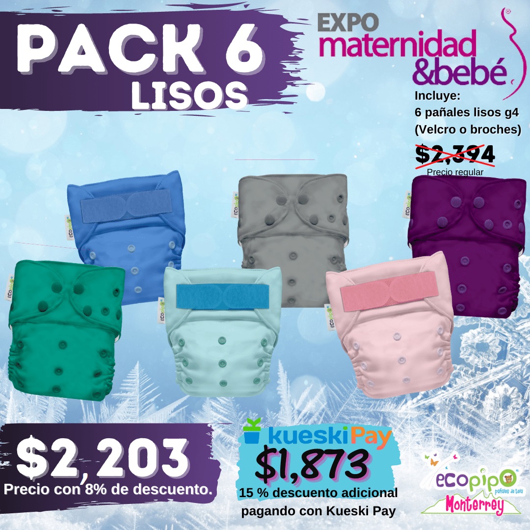 Pack 6 pañales lisos – expo maternidad y bebe