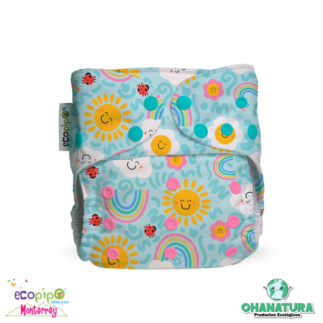 Pañal Ecológico _ Arcoíris (Broches)