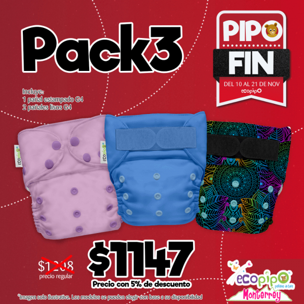 Pañales Ecológicos Con Descuento G4 | 3 Pack PipoFin