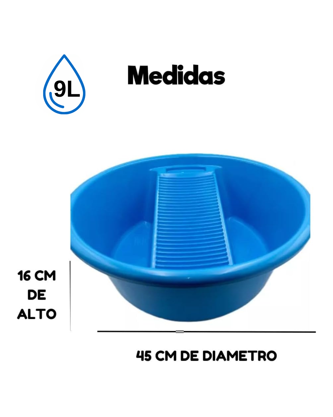 medidas tina 9 lts mediano Lavadero Portatil De Plástico Tina 9 Litros